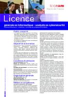 Plaquette licence informatique option analyste en cybersécurité